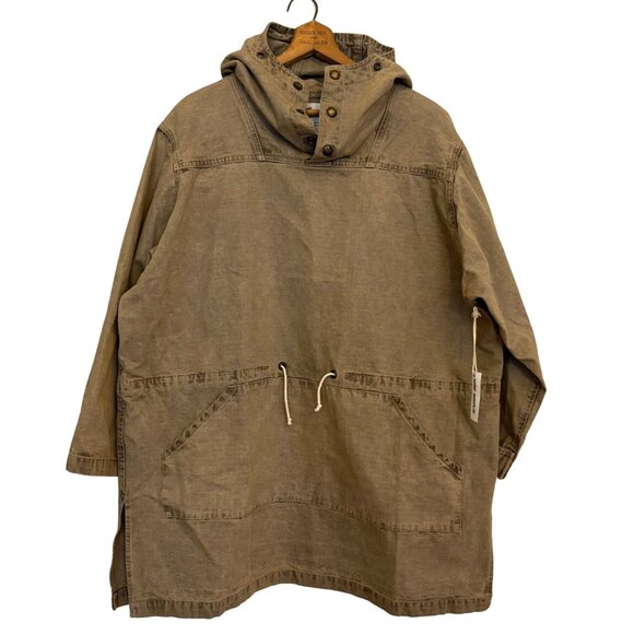 NSF Men’s Small Green Brown Cotton Hooded Jacket Heavy Duty Outdoors Anorak NWOT - Picture 1 of 13